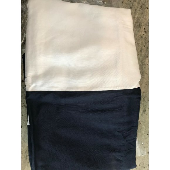 Pottery Barn Other Pottery Barn Linen Silk Drape Border 5 X 84 Navy White New Poshmark